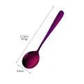 Purple stainless steel soup spoon with dimensions 17.5cm length and 4.4cm width - Purple