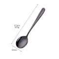 Cuillère à soupe en acier inoxydable noir poli 17,5cm avec finition miroir lisse - Noir