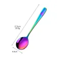 Rainbow plated stainless steel round soup spoon with 17.5cm length and 4.4cm width - AB Color