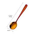 Rainbow gradient stainless steel soup spoon with long handle, 17.5cm length and round head - Gradient Red