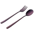 Set de couverts portables en acier inoxydable violet avec fourchette et cuillère - Violet