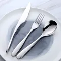 Modern 3-piece 304 stainless steel cutlery set with polished knife fork and spoon - C282 [silver Three-piece Set]