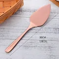 Pelle à gâteau en acier inoxydable or rose avec bord dentelé pour couper et servir - Or rose