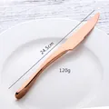 Polished rose gold 304 stainless steel steak knife, 24.5cm length and 120g weight - Rose Gold Knife