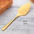 30cm gold stainless steel cake server and pie cutter with serrated edge and 138g weight - Gold