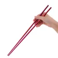 Extra lange 36cm Edelstahl-Hot-Pot-Stäbchen in lila-goldener Gradient-Optik - AB Weiß