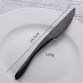 Modern matte black 304 stainless steel steak knife, 24.5cm length and 120g weight - Black Knives