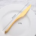 Golden 304 stainless steel steak knife with 24.5cm length and ergonomic design - Gold Disposable Knives