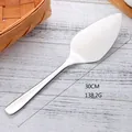 30cm stainless steel lotus cake server with serrated edge and polished silver finish - Natural