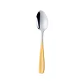 Mini 304 stainless steel dessert spoon with silver head and golden handle finish - Gradient Gold