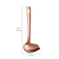 Rose gold 304 stainless steel oil ladle with pour spout and long handle for kitchen - Rose Gold