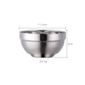 Isolierte doppelwandige 304 Edelstahlschüssel, 11,4 cm Durchmesser, 94,5 g Gewicht - Klein (11.4cm) / Silber
