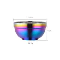 Regenbogen-Farbverlauf 304 Edelstahl Isolierschale 11,4 cm für Kinder - Klein (11.4cm) / AB Weiß