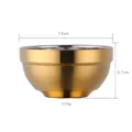Golden 13cm double-walled insulated stainless steel bowl with heat resistant design - Large (13CM) / Gold