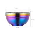 Rainbow iridescent 304 stainless steel double layer insulated bowl with 13cm diameter - Large (13CM) / AB Color