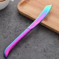 Regenboog steakmes van roestvrij staal met gekarteld lemmet en gebogen handvat - AB Wit