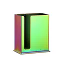 Rainbow plated stainless steel rectangle organizer holder with polished iridescent finish - AB Color