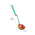 Rainbow 304 stainless steel slotted spoon with hanging hook design and 26cm handle - AB Color / Small