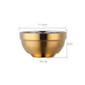 Golden 11.4cm double-walled insulated stainless steel bowl with tiered mirror finish - Small (11.4cm) / Gold