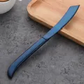 Verdik steakmes van roestvrij staal met regenboog blauw en paars gradiënt coating - Blauw