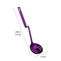 Passoire violette en acier inox 304 avec manche de 29cm et crochet de suspension - Violet / Grand