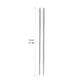 Bacchette quadrate antiscivolo in acciaio inossidabile 304 argento di 21cm 31,5g - 21cm / Argento