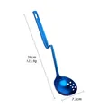 Écumoire bleue en acier inoxydable 304 avec manche incurvé pour marmite - Bleu / Grand