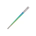 Bacchette in acciaio inox 304 arcobaleno con design quadrato e antiscivolo - 23.5cm / Iridescente