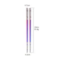 Bacchette quadrate in acciaio inox 304 arcobaleno 19cm con design antiscivolo premium - 19cm / Iridescente