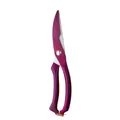 Ciseaux de cuisine polyvalents en acier inoxydable avec revêtement violet et loquet de sécurité - Ciseaux à os / Rouge Dégradé