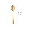 Cucchiaio da dessert dorato in acciaio inox 304, manico lungo, 15,4 cm e 29,4 g di peso - Oro
