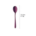 Cucchiaio a manico lungo in acciaio inox 304 viola per zuppa e dessert, lungo 15,4 cm - Viola