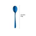 Cucchiaio in acciaio inossidabile placcato in titanio blu con manico lungo 15,4 cm - Blu