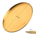 30cm gold stainless steel oval plate with matte finish for camping and barbecue use - Gold (A179 Large BBQ Plate)