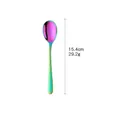 Cucchiaio in acciaio inox 304 arcobaleno con manico lungo sottile e finitura lucida - Bianco AB