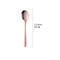 Cucchiaio in acciaio inox oro rosa a manico lungo lucido, lunghezza 15,4cm e peso 29,3g - Oro rosa