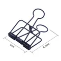 Molla fermacarte nera in metallo dal design minimalista da 5 cm per uso in ufficio - Clip Rilegatura Grande / 5cm x 6.5cm / Nero