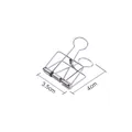 Silver hollow skeleton binder clip made of durable metal for office use, 3.5cm size - 3.5cm x 4cm / Natural