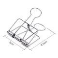 Silver hollow skeleton binder clip 5cm width made of durable stainless steel metal - Large Binder Clip / 5cm x 6.5cm / Natural