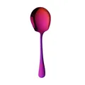 Polished stainless steel serving spoon with elegant purple and rose gold gradient finish - Serving Spoon / Magic Red