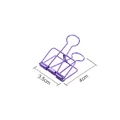 Purple hollow metal binder clip in 3.5cm size for office and decorative stationery - Small Binder Clip / 3.5cm x 4cm / Purple