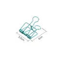 Light blue metallic binder clip with 3.5cm width and 4cm height for office documents - Small Binder Clip / 3.5cm x 4cm / Cyan