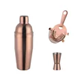 3-piece rose gold stainless steel cocktail shaker set with strainer and jigger - Shaker Jigger And Strainer / Rose Gold Set