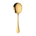 Polished gold-plated stainless steel serving spoon with a wide head and mirror finish - Serving Spoon / Gold