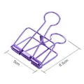 Purple hollow metal binder clip 5cm width with minimalist geometric design for office - Large Binder Clip / 5cm x 6.5cm / Purple