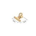 3cm golden metal binder clip with brushed texture for office documents organization - Metal Clip / 3cm x 3cm / Gold
