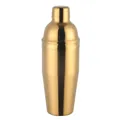 Three-piece stainless steel cocktail shaker with polished golden finish - Gold