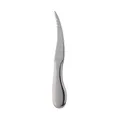 Silver stainless steel shrimp peeler tool with ergonomic handle and curved blade - Natural