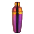 Three-piece stainless steel cocktail shaker in iridescent rainbow gradient finish - Magic Red