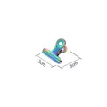 3cm rainbow colored metal binder clip with a gradient electroplated stainless steel finish - Metal Clip / 3cm x 3cm / AB Color